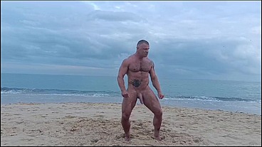 Hot Stud Dances Naked On The Beach- full video