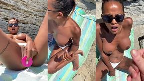 defi, plage , je me gode en public et suce un inconnu qui finit sur mes ...