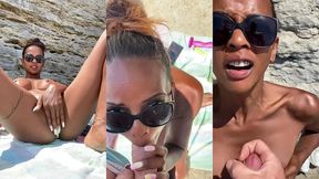 defi, plage , je me gode en public et suce un inconnu qui finit sur mes ...