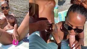 defi, plage , je me gode en public et suce un inconnu qui finit sur mes ...