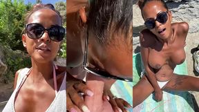 defi, plage , je me gode en public et suce un inconnu qui finit sur mes ...