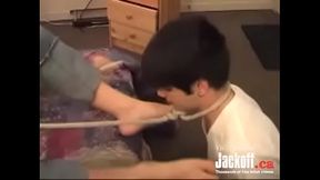 Boy being used and trampled by his master