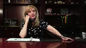 Pretty blonde Angela Attison licks pussy of job hopeful