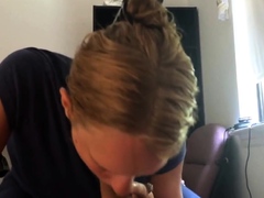 Blonde Amateur MILF Gives a Nice Blowjob