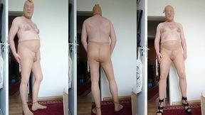 carmen nylonjunge in heller feinstrumpfhose