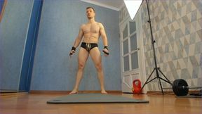 Push-ups from the floor. Squats. Erotic lingerie