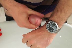 Wristwatch cumshot