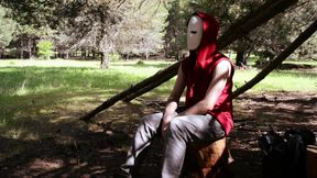 Masked guy cums in the woods (First time!)