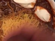 Stroking Over a Bowl of Chili FOOD FETISH