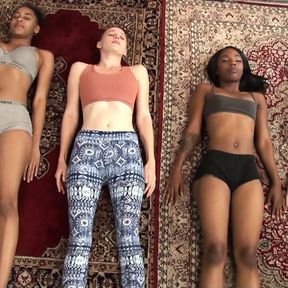 interracial group of horny lesbians - lesbo orgy gangbang