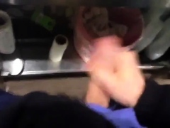 Risky Jerk Off at Work Cumming at the Bar