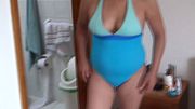 On the beach, a gorgeous stepmother showing off her perfect tits in public, it gets cocks rock hard