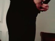 Cross dresser feeling sexy dressed up in skirt and lingerie