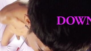 Slender She-MALE Sucks Big Dick - POV Blowjob with Facial