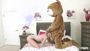 ”Blonde Cutie Madison Summers Loves Her Teddy Bear So Much She Lets Him Fuck Her”
