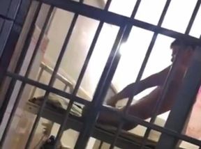 Solo Gay: Thin guy caught jerking-off in the window, exhibitionist