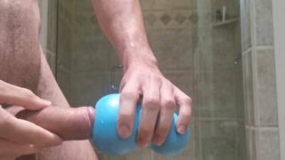 Trying my new toy, explosive cumshot