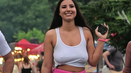 candid braless tank top