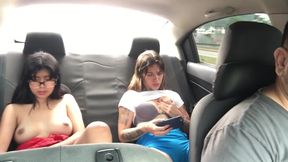 Two Horny Friends Masturbate In My Car On The Way Home