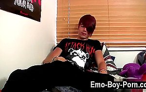 Sexy gay stroking his knob and frigging his scorching