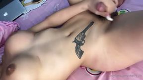 Masturbating and cumming 8