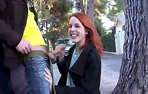 Amarna miller deepthroats some head right on the streets if spain