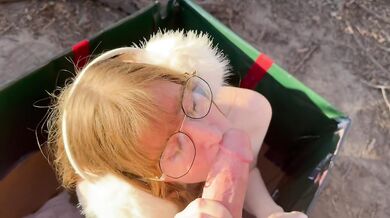 Santa Gave me a Sexy Little Elf Girl in a Box to Help You with Blowjobs and Perfect Pink Pussy and Makes a Very Merry Christmas for my Dick All Year