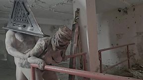 Pyramid Head roughly fucks hot Nurse from Silent Hill from behind