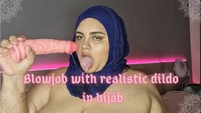 sloppy passionate blowjob with hijab