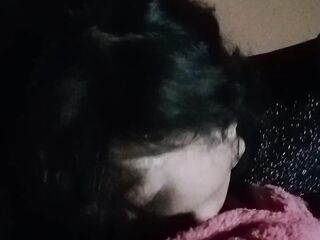 I wasn't sleepy so I sucked his knob so that this guy would put it in me very hard