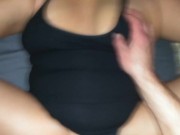 Push Latina milf on the bed and fuck her and choke her with her panties on.