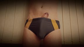 Growing Erection in Swimming Trunks