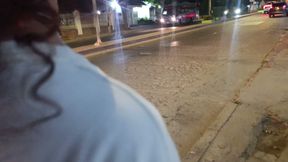 I was on the street and we ended up fucking at my house