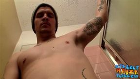 Lex Lane presents his glorious hairy cock and masturbates