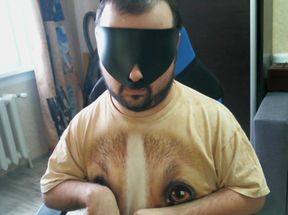 Disabled Person Trains His Mouth Before a Blowjob