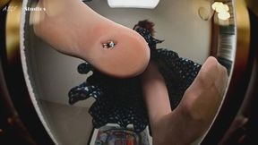 GIANT GINGER will take care of a tiny problem under her GIANT PANTYHOSE FEET! Angry Giantess mom!! Part 2 - MOV
