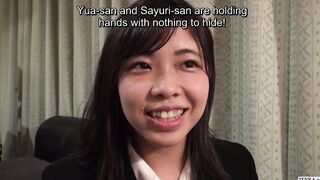 Japanese female employee joins a passionate lesbo sex party