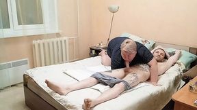 wife spies on how mother-in-law sucks my dick