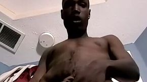 Ebony lover achieves pleasure by touching his large dick