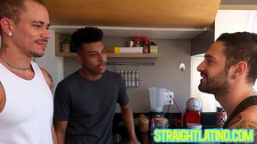 Tatted Igor Lucios anally destroyed by Andre Pijote and Lucas Dias