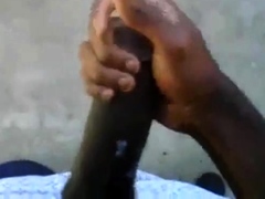 Big Black Dick cumming in Public