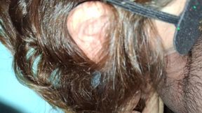 Getting my dick sucked and my hot thick cum swallowed by a masked stranger