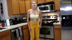 vika does physical challenges with full bladder omorashi
