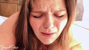 First time anal with painful spunk on her asshole
