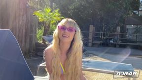 BJRAW Blonde spinner Lilly Bell gets a HUGE facial