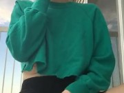Teen smokes cig and flashes pussy