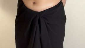 Nova’s Black Saree Belly Punching Session - Belly punching goddess