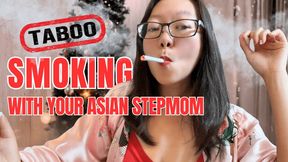 XXXMas ChainSmoking Asian Stepmom: Secret Christmas Smoking Multiples JOI