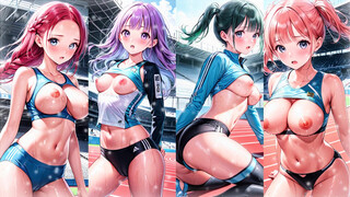 【AI Art】Kinky Track and Sphere Bar　～My gf who always displays me her jaw-dropping knockers.～