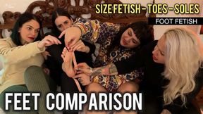 Group Toes, Soles And Feet Arch Comparison (1080p - EN sub - foot fetish - pink soles - long toes)